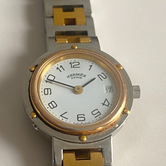 Authentic Hermès Two-Tone Stainless Steel Watch 24mm - Picture 3 of 12